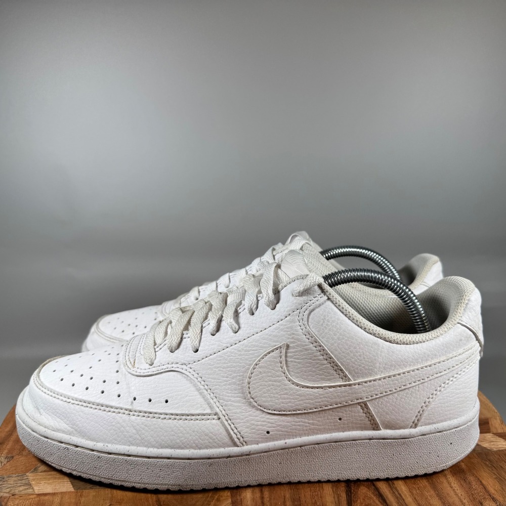 Nike Court Vision Low Men's White Leather Sneakers DH2987 100 Size 9.5 - Picture 3 of 8